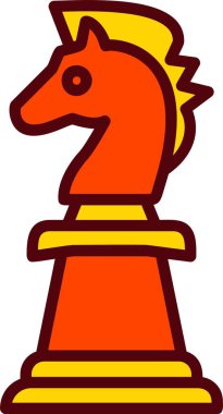 Satranç Şövalyesi Vektör Simgesi Tasarımı