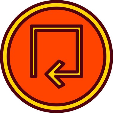 Arka Ok Vektör Simgesi Tasarımı