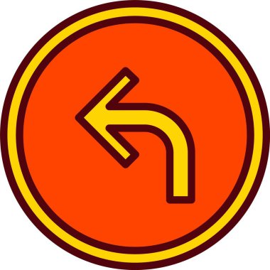 Sol Ok Vektör Simgesi Tasarımı 'nı Döndür