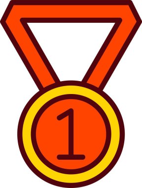 Kazanan Madalya Vektör Simgesi Tasarımı