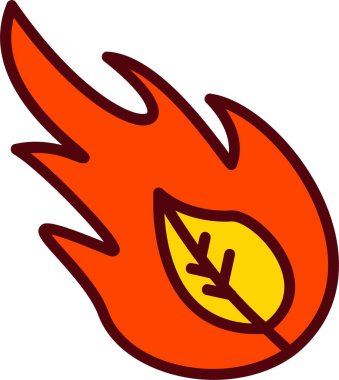 Orman Ateşi Vektör Simgesi Tasarımı