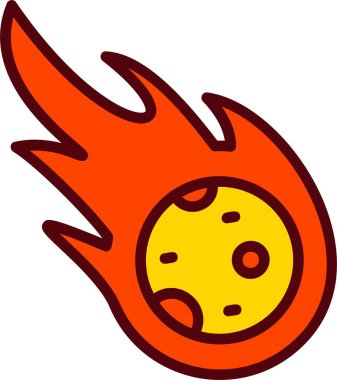 Meteorit Vektör Simgesi Tasarımı