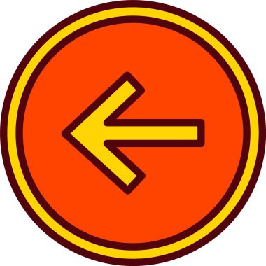 Sol ok vektör simgesi tasarım