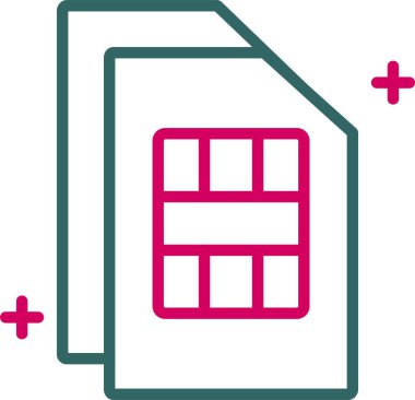 Telefon Sim Kart Vektör Simgesi Tasarımı