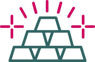 Altın Çubuklar Vektör Simgesi Tasarımı