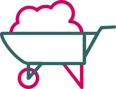 Wheelbarrow Vector Icon Design