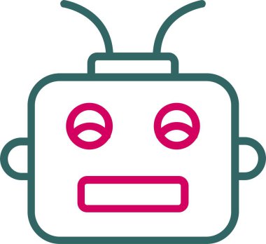 Robot Vektör Satırı Vektör Simgesi Tasarımı