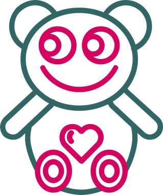 Teddy Bear Vector Icon Design