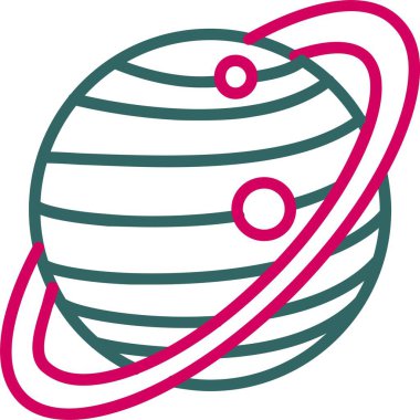 Satürn Vektör Simgesi Tasarımı