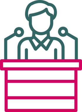 Basın Konferansı Vektör Simgesi Tasarımı