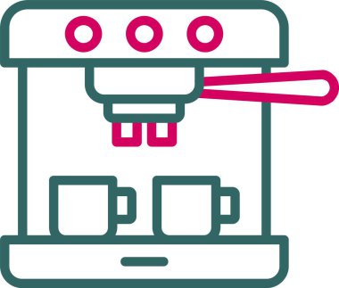 Kahve Makinesi Vektör Simgesi Tasarımı
