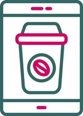 Çevrimiçi Kahve Vektörü Simgesi Tasarımı