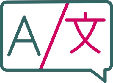 Yabancı Dil Vektörü Simgesi Tasarımı