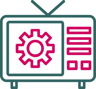 TV Onarım Vektörü Simgesi Tasarımı