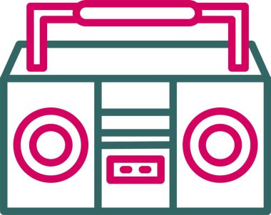 Boombox Vektör Simgesi Tasarımı