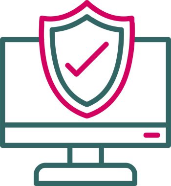 Bilgisayar Sigortası Vektör Simgesi Tasarımı