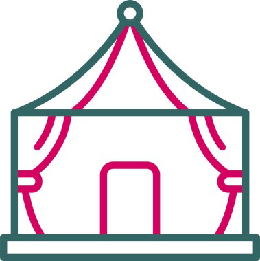 Tepe Örtüsü Vektörü Simgesi Tasarımı