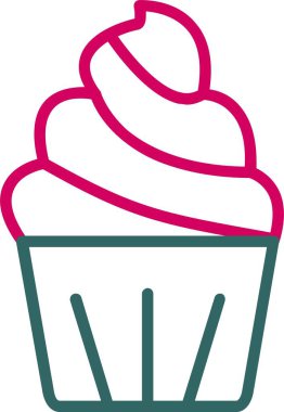 Cupcake Vektör Simgesi Tasarımı