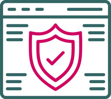 İnternet Güvenlik Vektörü Simgesi Tasarımı