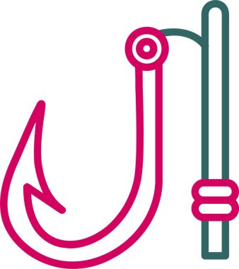 Balık Kancası Vektör Simgesi Tasarımı