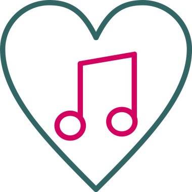 Favori Müzik Vektörü Simgesi Tasarımı