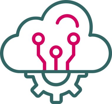 Bulut Hesaplama Vektör Satırı Vektör Simgesi Tasarımı