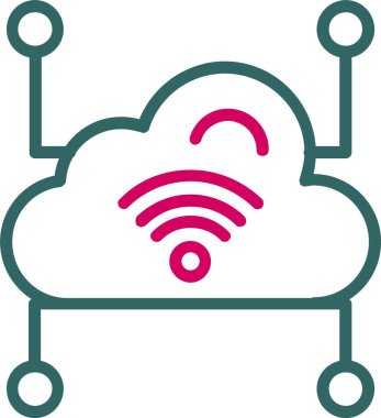 Bulut Veri Vektörü Satırı Vektör Simgesi Tasarımı