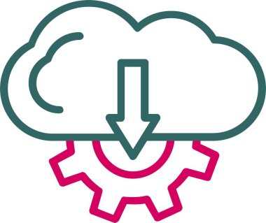 Cloud Downloading Vector Icon Design