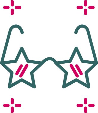 Yıldız Gözlüğü Vektör Simgesi Tasarımı