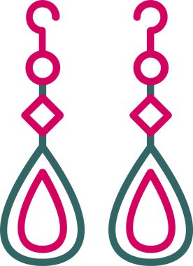 Küpeler Vektör Simgesi Tasarımı