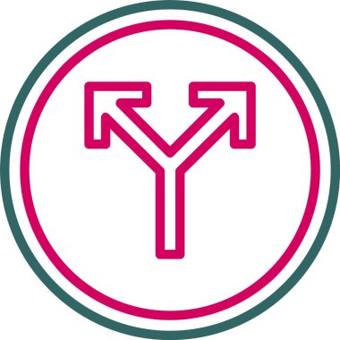 Yol Kesişim Oku Vektör Simgesi Tasarımı