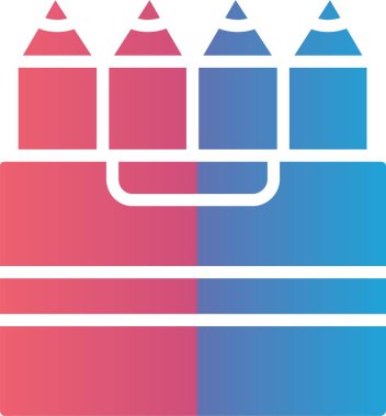 Renkli Kalem Vektör Simgesi Tasarımı