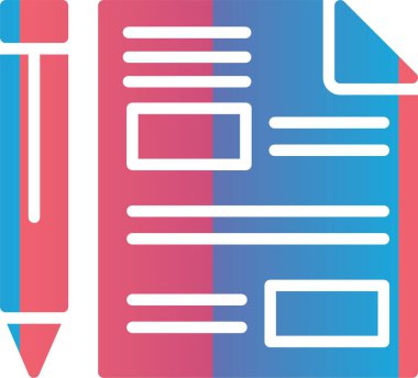 Yazı Vektörü Simgesi Tasarımı