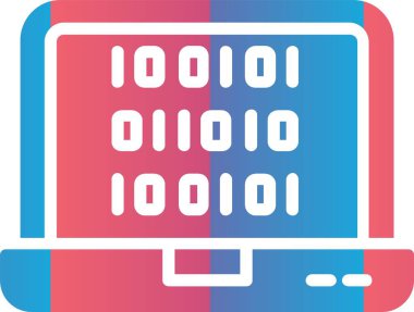 İkili Kod Vektör Satır Vektörü Simgesi Tasarımı