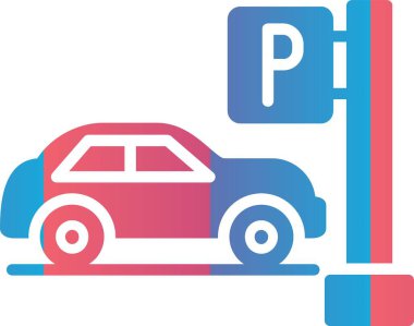 Car Parking Vector Icon Design