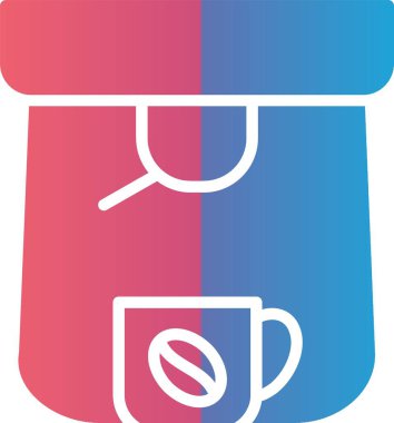 Kahve Makinesi Vektör Simgesi Tasarımı