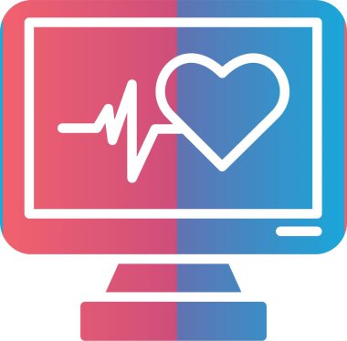 Kalp atışı izleyici Vektör Simgesi Tasarımı