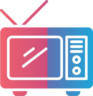 Old Tv Vector Icon Design