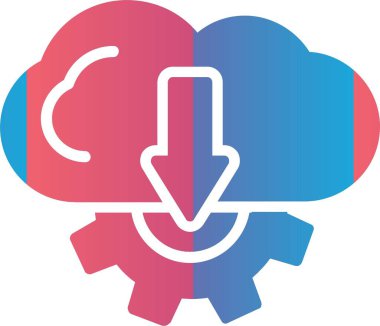 Cloud Downloading Vector Icon Design