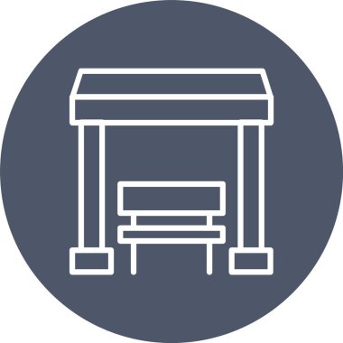 Otobüs İstasyonu Vektör Simgesi Tasarımı