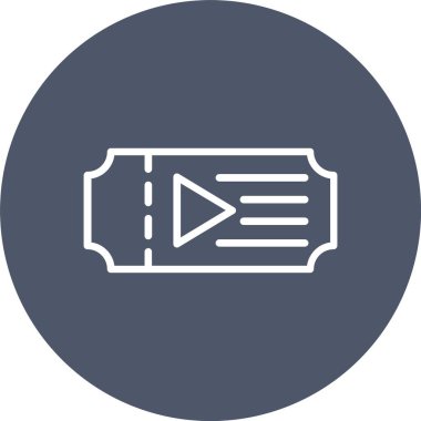 Movie Ticket Vector Icon Design