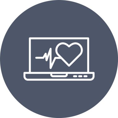 Kalp Hızı Vektör Simgesi Tasarımı