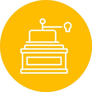 Kahve Değirmeni Vektör Simgesi Tasarımı