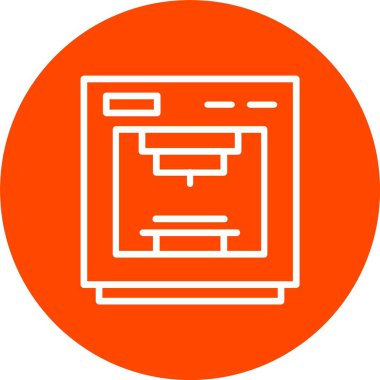 3d Printer Vector Icon Design