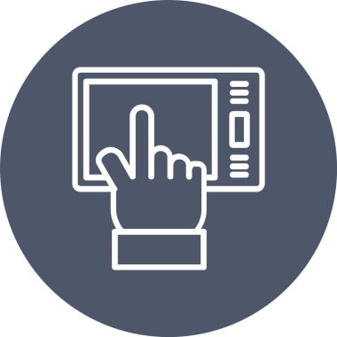Tap on Tablet Vector Icon Design
