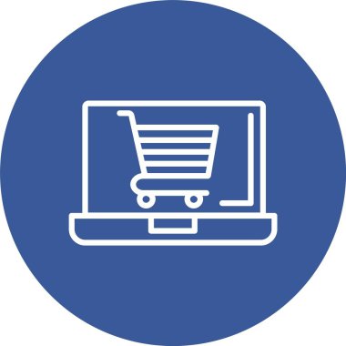 Alışveriş Çevrimiçi Vektör Simgesi Tasarımı