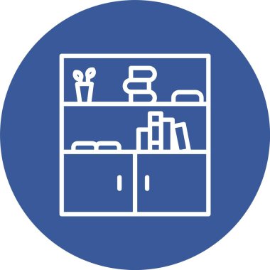 Kitap Rafı Vektör Simgesi Tasarımı