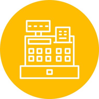 Kasiyer Makine Vektör Simgesi Tasarımı