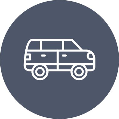 Mini Van Vector Icon Design