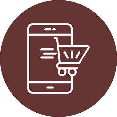 Çevrimiçi Shoping Vektör Simgesi Tasarımı